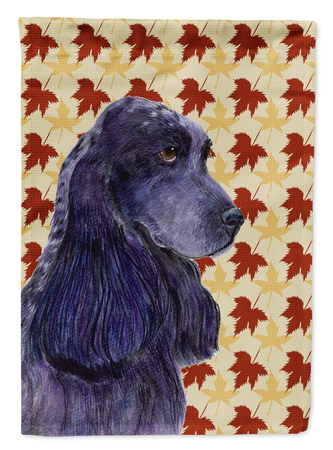 Cocker Spaniel Fall Leaves Portrait House Flag 28x40 Porch Sleeve Pole Decorative Outside Yard Banner Artwork Wall Hanging, Polyester