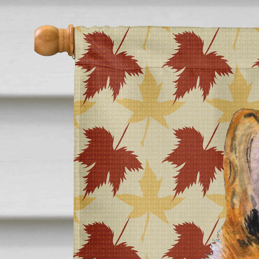 Collie Smooth Fall Leaves Portrait House Flag 28x40 Porch Sleeve Pole Decorative Outside Yard Banner Artwork Wall Hanging, Polyester