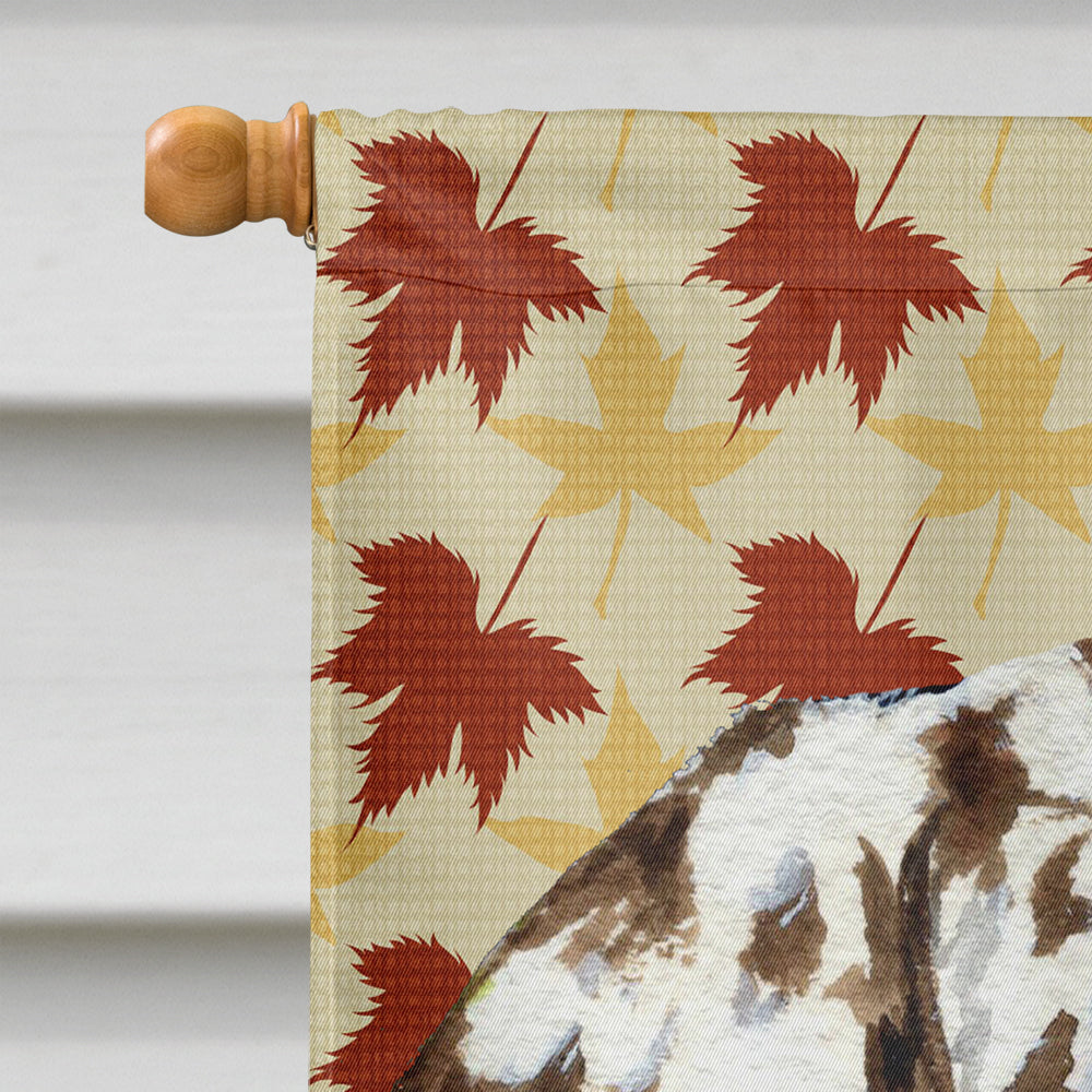 Dalmatian Fall Leaves Portrait House Flag 28x40 Porch Sleeve Pole Decorative Outside Yard Banner Artwork Wall Hanging, Polyester