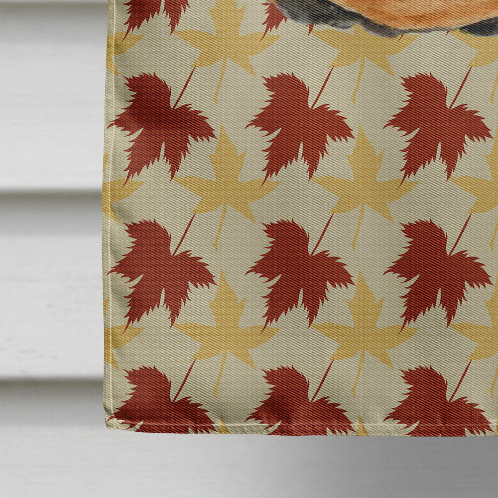 Doberman Fall Leaves Portrait House Flag 28x40 Porch Sleeve Pole Decorative Outside Yard Banner Artwork Wall Hanging, Polyester
