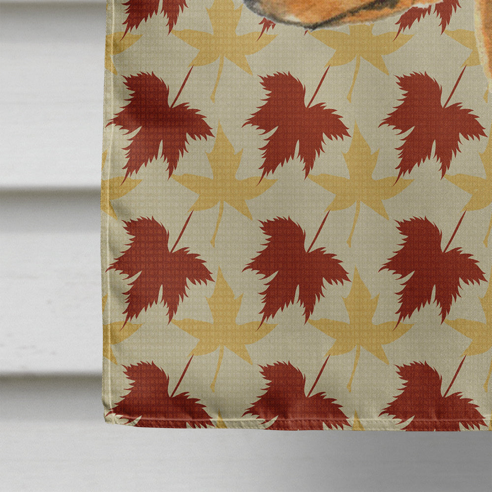 Min Pin Fall Leaves Portrait House Flag 28x40 Porch Sleeve Pole Decorative Outside Yard Banner Artwork Wall Hanging, Polyester