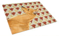 Min Pin Fall Leaves Portrait Cutting Board Tempered Glass Kitchen Cutting Surface, Heat Resistant Chopping, Non-Slip Feet, Food Prep & Serving