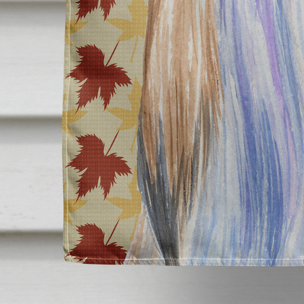 Shih Tzu Fall Leaves Portrait House Flag 28x40 Porch Sleeve Pole Decorative Outside Yard Banner Artwork Wall Hanging, Polyester