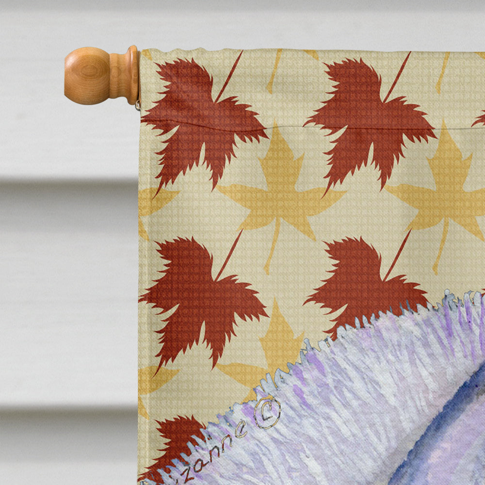 Siberian Husky Fall Leaves Portrait House Flag 28x40 Porch Sleeve Pole Decorative Outside Yard Banner Artwork Wall Hanging, Polyester