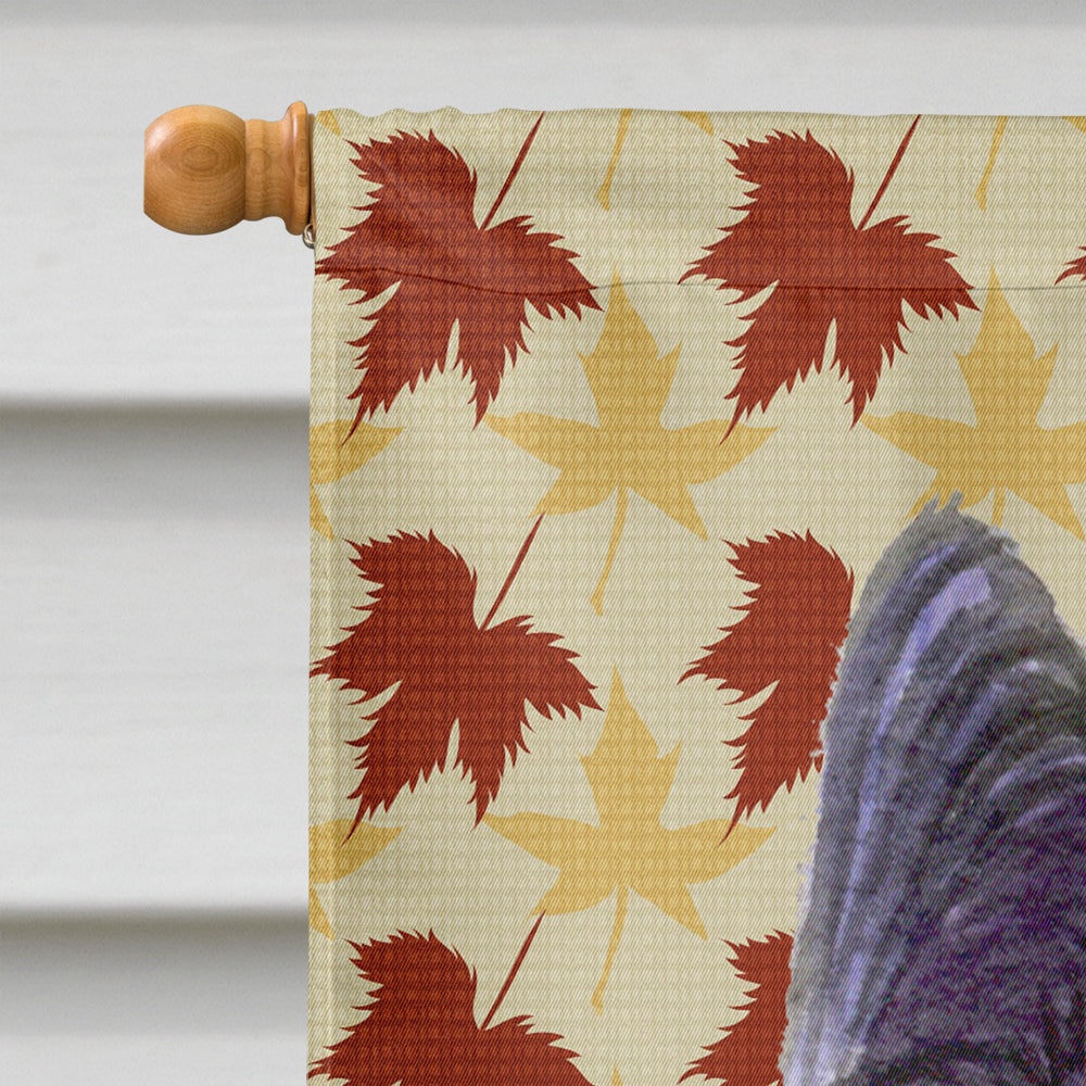 Skye Terrier Fall Leaves Portrait House Flag 28x40 Porch Sleeve Pole Decorative Outside Yard Banner Artwork Wall Hanging, Polyester