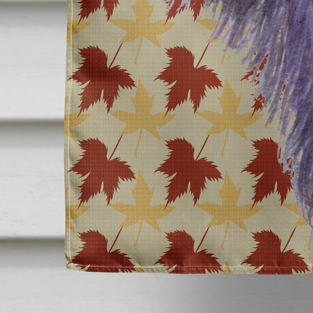 Skye Terrier Fall Leaves Portrait House Flag 28x40 Porch Sleeve Pole Decorative Outside Yard Banner Artwork Wall Hanging, Polyester
