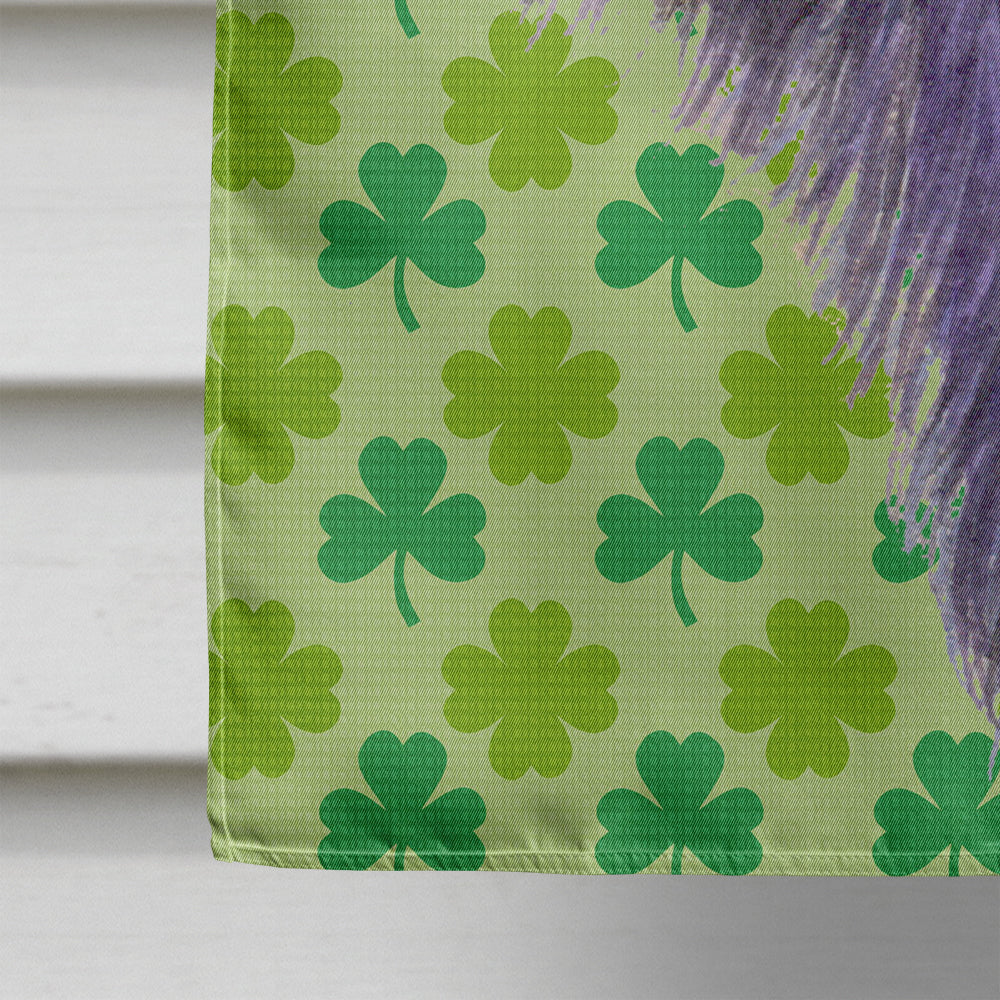 Skye Terrier St. Patrick's Day Shamrock Portrait House Flag 28x40 Porch Sleeve Pole Decorative Outside Yard Banner Artwork Wall Hanging, Polyester