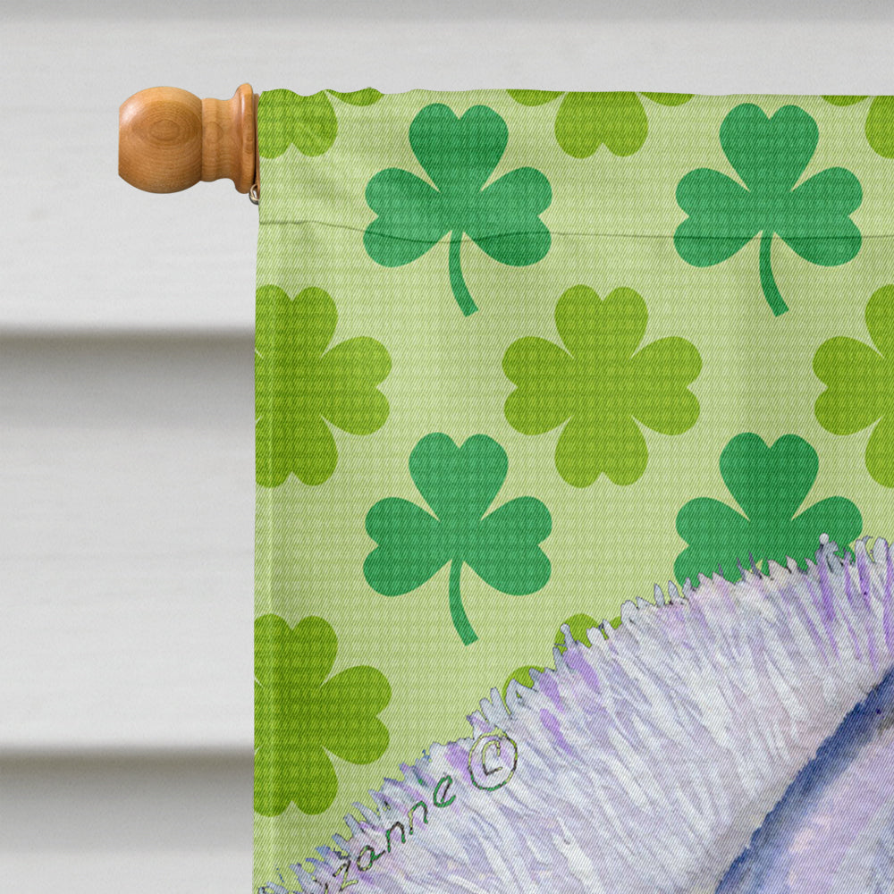 Siberian Husky St. Patrick's Day Shamrock Portrait House Flag 28x40 Porch Sleeve Pole Decorative Outside Yard Banner Artwork Wall Hanging, Polyester