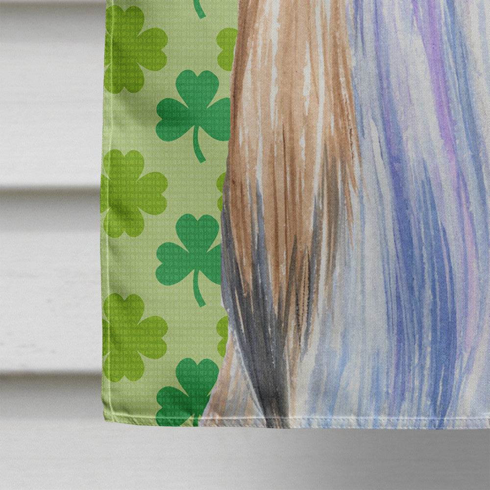 Shih Tzu St. Patrick's Day Shamrock Portrait House Flag 28x40 Porch Sleeve Pole Decorative Outside Yard Banner Artwork Wall Hanging, Polyester