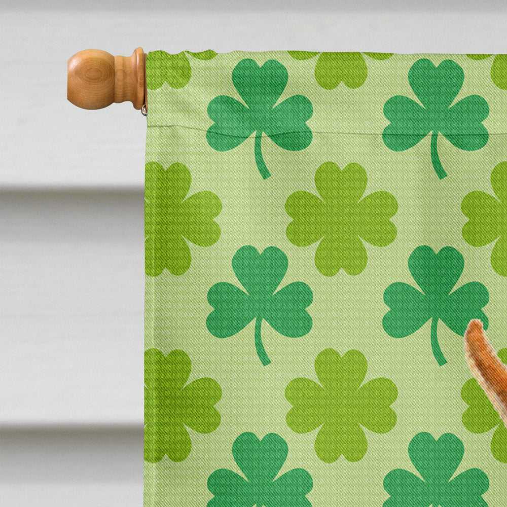 Min Pin St. Patrick's Day Shamrock Portrait House Flag 28x40 Porch Sleeve Pole Decorative Outside Yard Banner Artwork Wall Hanging, Polyester