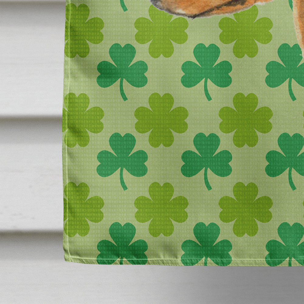 Min Pin St. Patrick's Day Shamrock Portrait House Flag 28x40 Porch Sleeve Pole Decorative Outside Yard Banner Artwork Wall Hanging, Polyester
