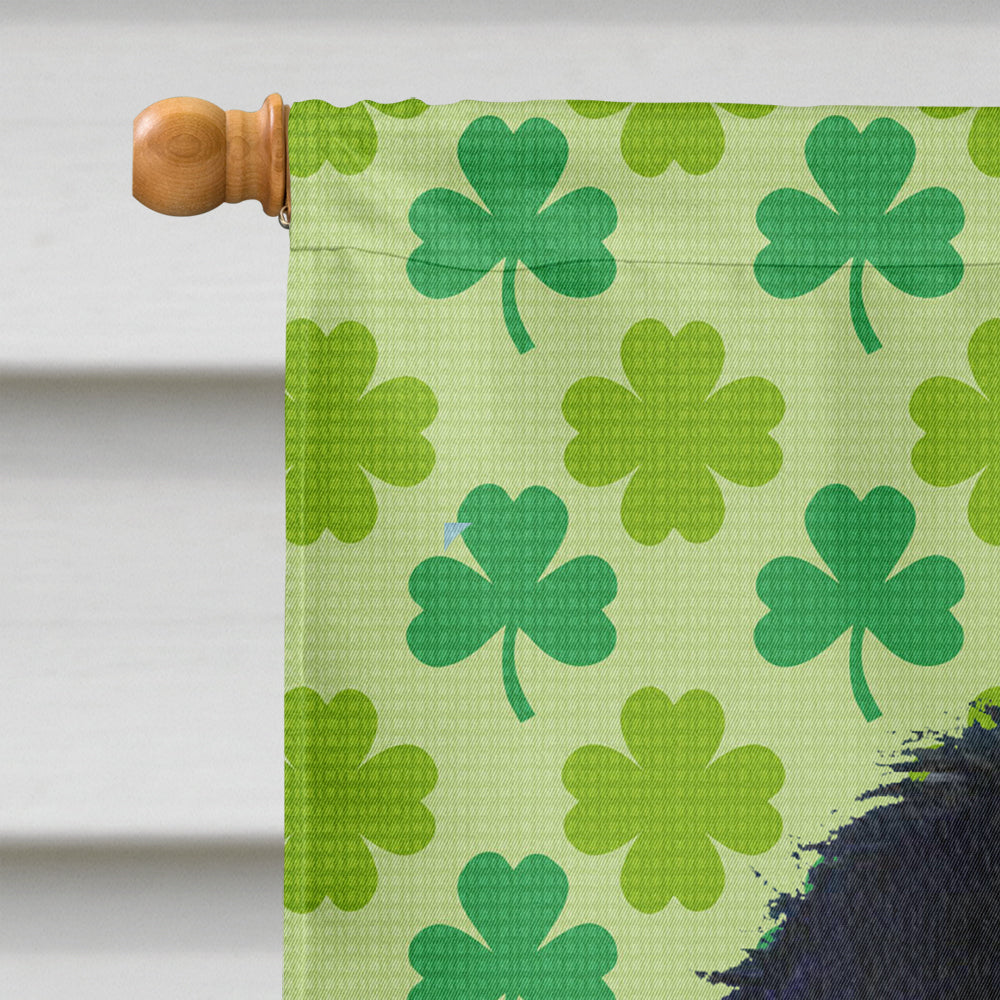 Japanese Chin St. Patrick's Day Shamrock Portrait House Flag 28x40 Porch Sleeve Pole Decorative Outside Yard Banner Artwork Wall Hanging, Polyester