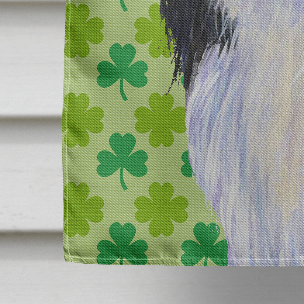 Japanese Chin St. Patrick's Day Shamrock Portrait House Flag 28x40 Porch Sleeve Pole Decorative Outside Yard Banner Artwork Wall Hanging, Polyester