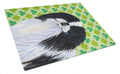 Japanese Chin St. Patrick's Day Shamrock Portrait Cutting Board Tempered Glass Kitchen Cutting Surface, Heat Resistant Chopping, Non-Slip Feet, Food Prep & Serving