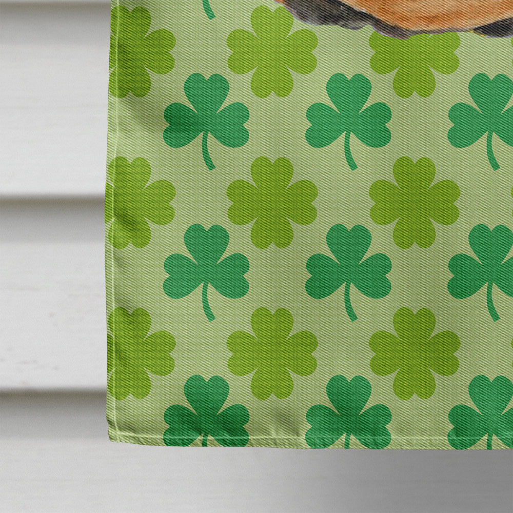 Doberman St. Patrick's Day Shamrock Portrait House Flag 28x40 Porch Sleeve Pole Decorative Outside Yard Banner Artwork Wall Hanging, Polyester