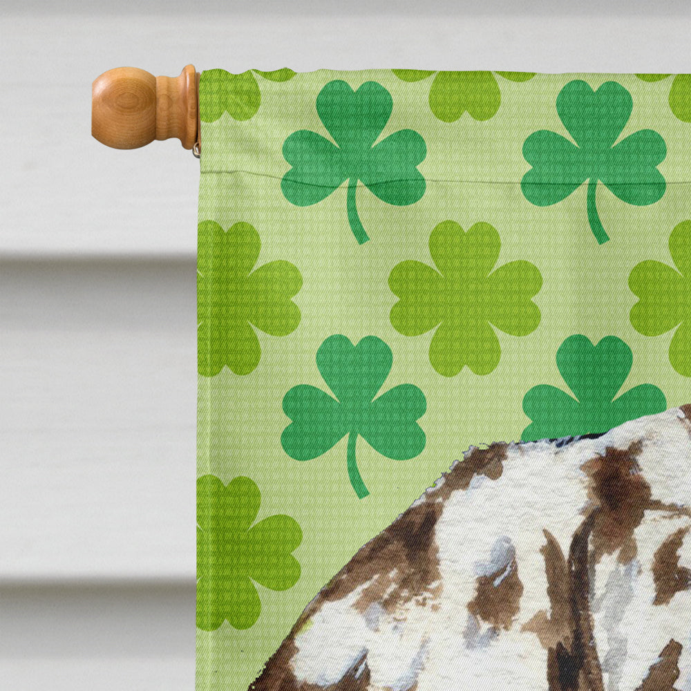 Dalmatian St. Patrick's Day Shamrock Portrait House Flag 28x40 Porch Sleeve Pole Decorative Outside Yard Banner Artwork Wall Hanging, Polyester
