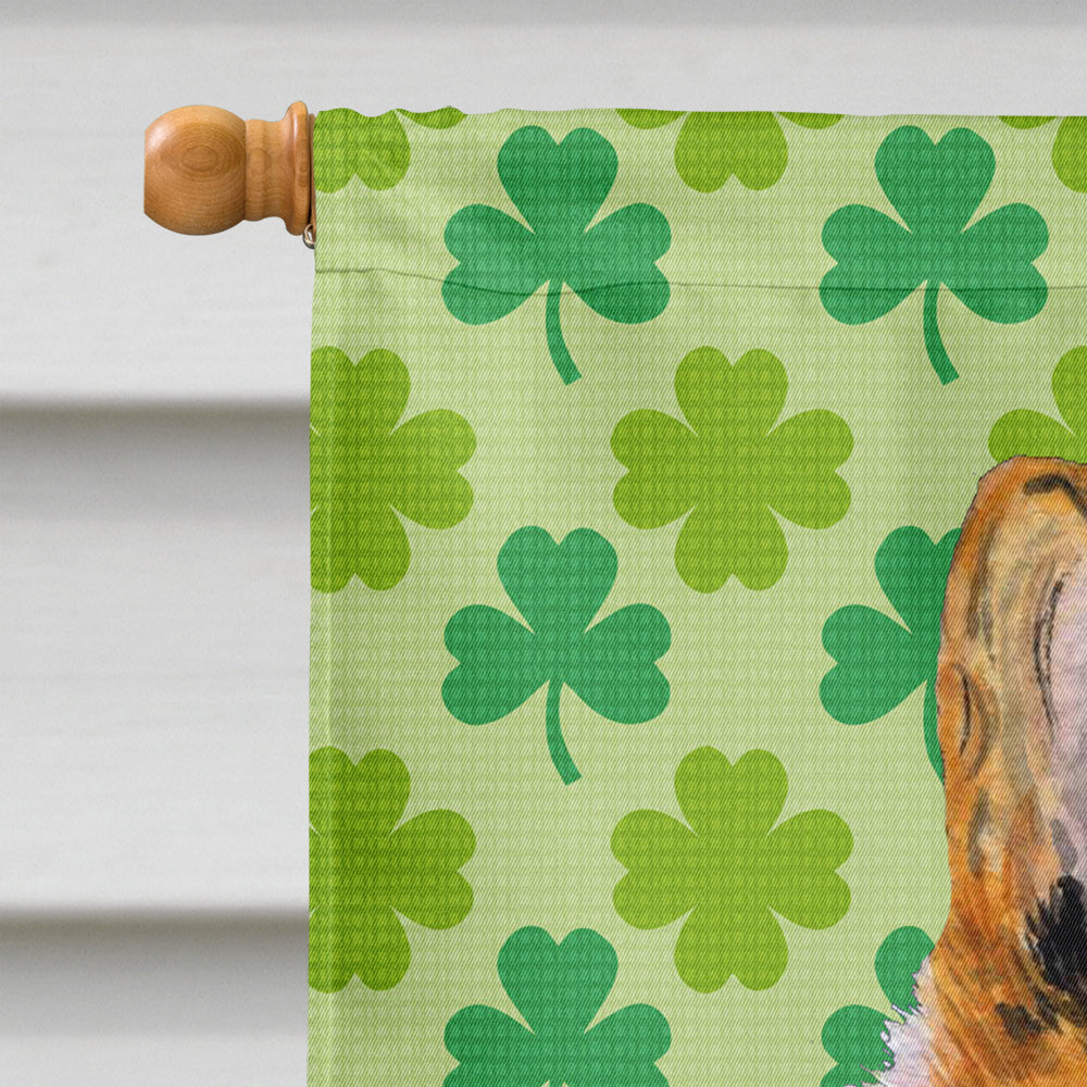 Collie Smooth St. Patrick's Day Shamrock Portrait House Flag 28x40 Porch Sleeve Pole Decorative Outside Yard Banner Artwork Wall Hanging, Polyester