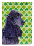 Cocker Spaniel St. Patrick's Day Shamrock Portrait House Flag 28x40 Porch Sleeve Pole Decorative Outside Yard Banner Artwork Wall Hanging, Polyester