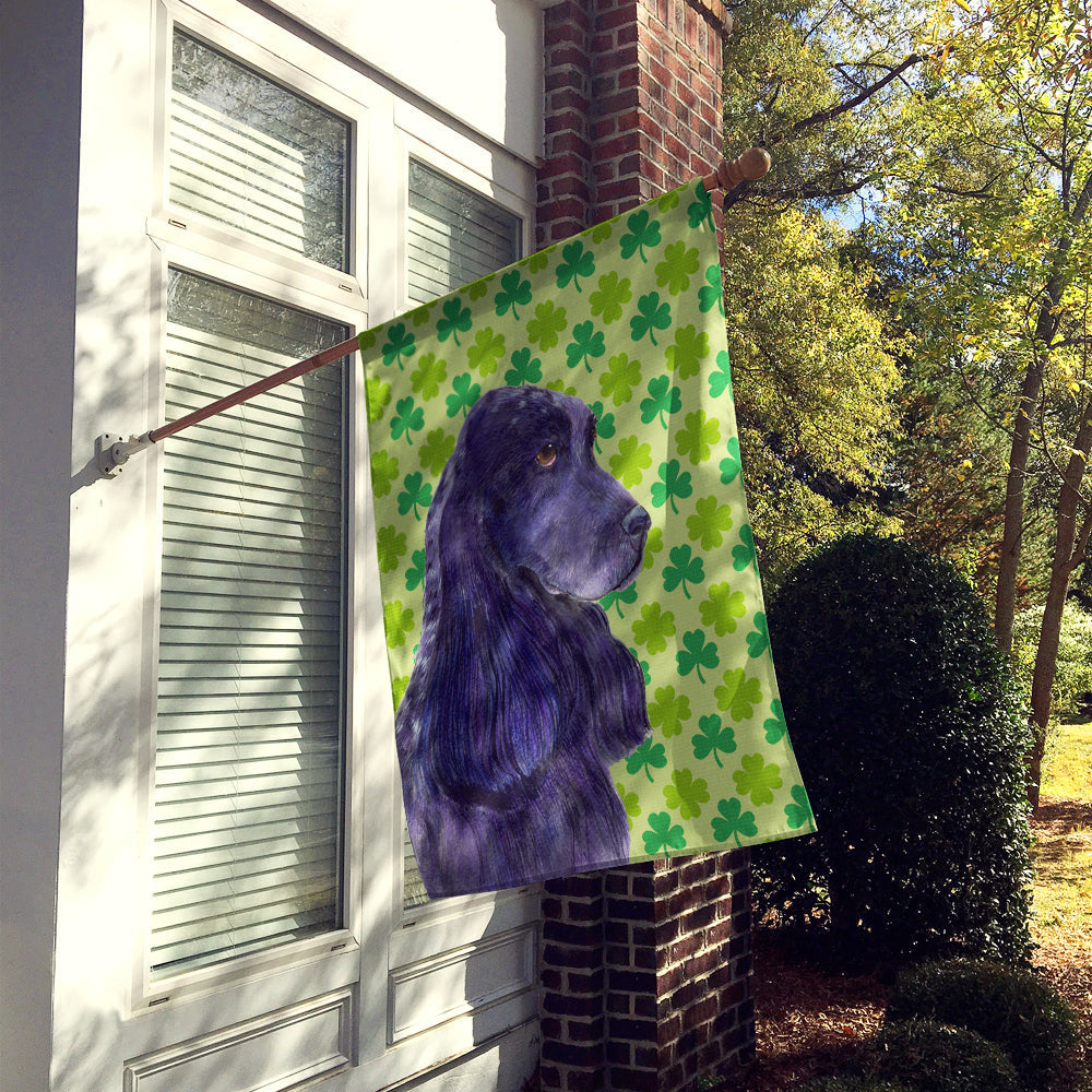 Cocker Spaniel St. Patrick's Day Shamrock Portrait House Flag 28x40 Porch Sleeve Pole Decorative Outside Yard Banner Artwork Wall Hanging, Polyester