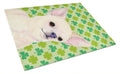 Chihuahua St. Patrick's Day Shamrock Portrait Cutting Board Tempered Glass Kitchen Cutting Surface, Heat Resistant Chopping, Non-Slip Feet, Food Prep & Serving
