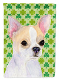 Chihuahua St. Patrick's Day Shamrock Portrait House Flag 28x40 Porch Sleeve Pole Decorative Outside Yard Banner Artwork Wall Hanging, Polyester