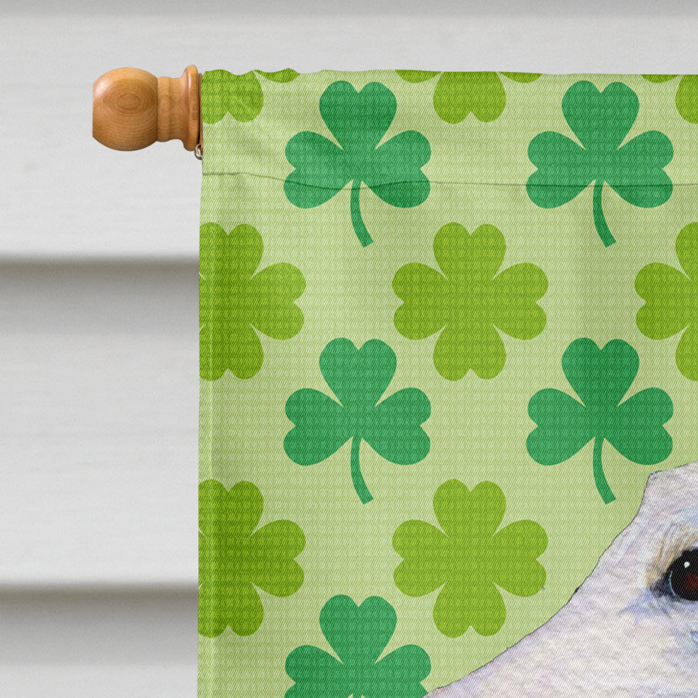 Borzoi St. Patrick's Day Shamrock Portrait House Flag 28x40 Porch Sleeve Pole Decorative Outside Yard Banner Artwork Wall Hanging, Polyester