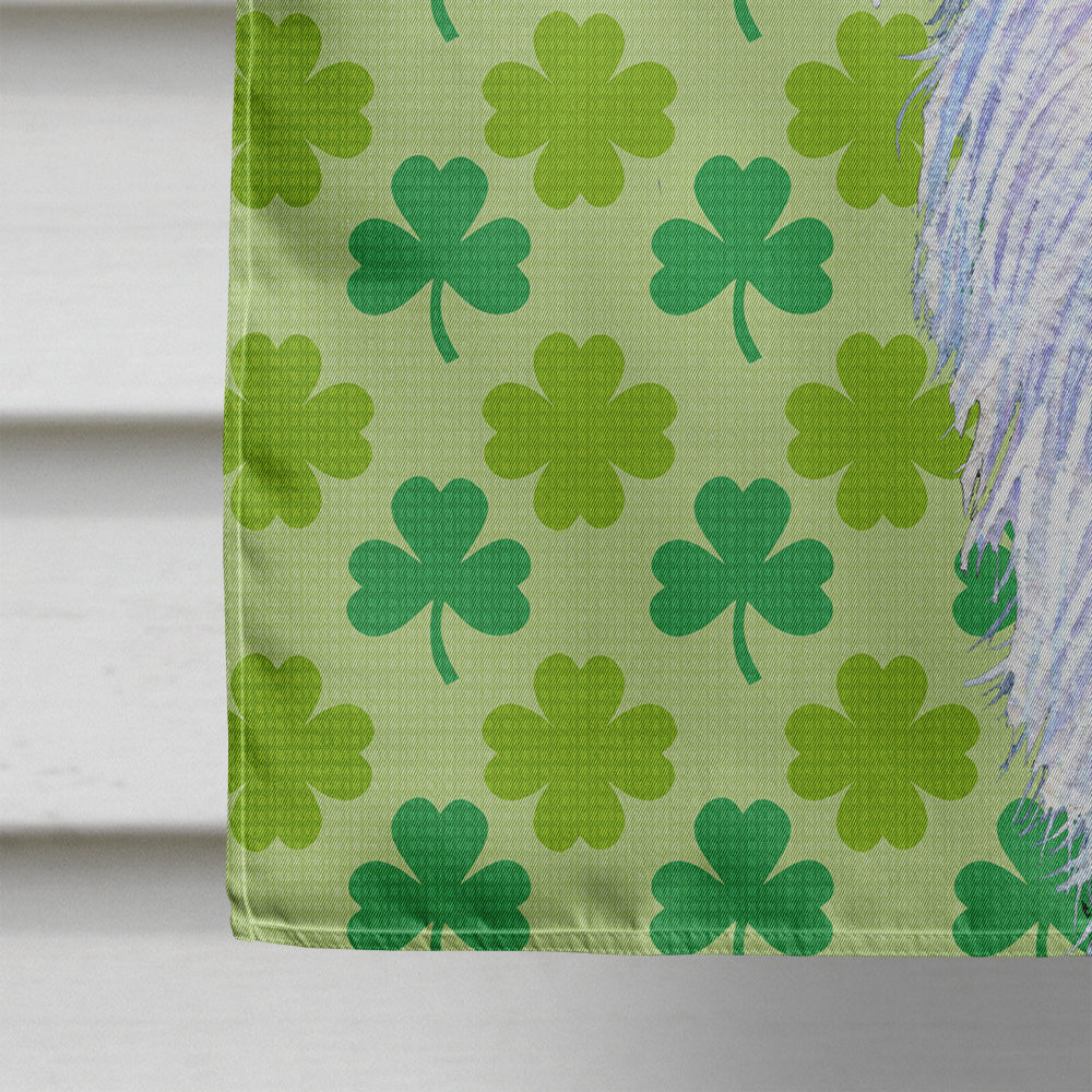 Borzoi St. Patrick's Day Shamrock Portrait House Flag 28x40 Porch Sleeve Pole Decorative Outside Yard Banner Artwork Wall Hanging, Polyester
