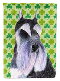 Schnauzer St. Patrick's Day Shamrock Portrait House Flag 28x40 Porch Sleeve Pole Decorative Outside Yard Banner Artwork Wall Hanging, Polyester