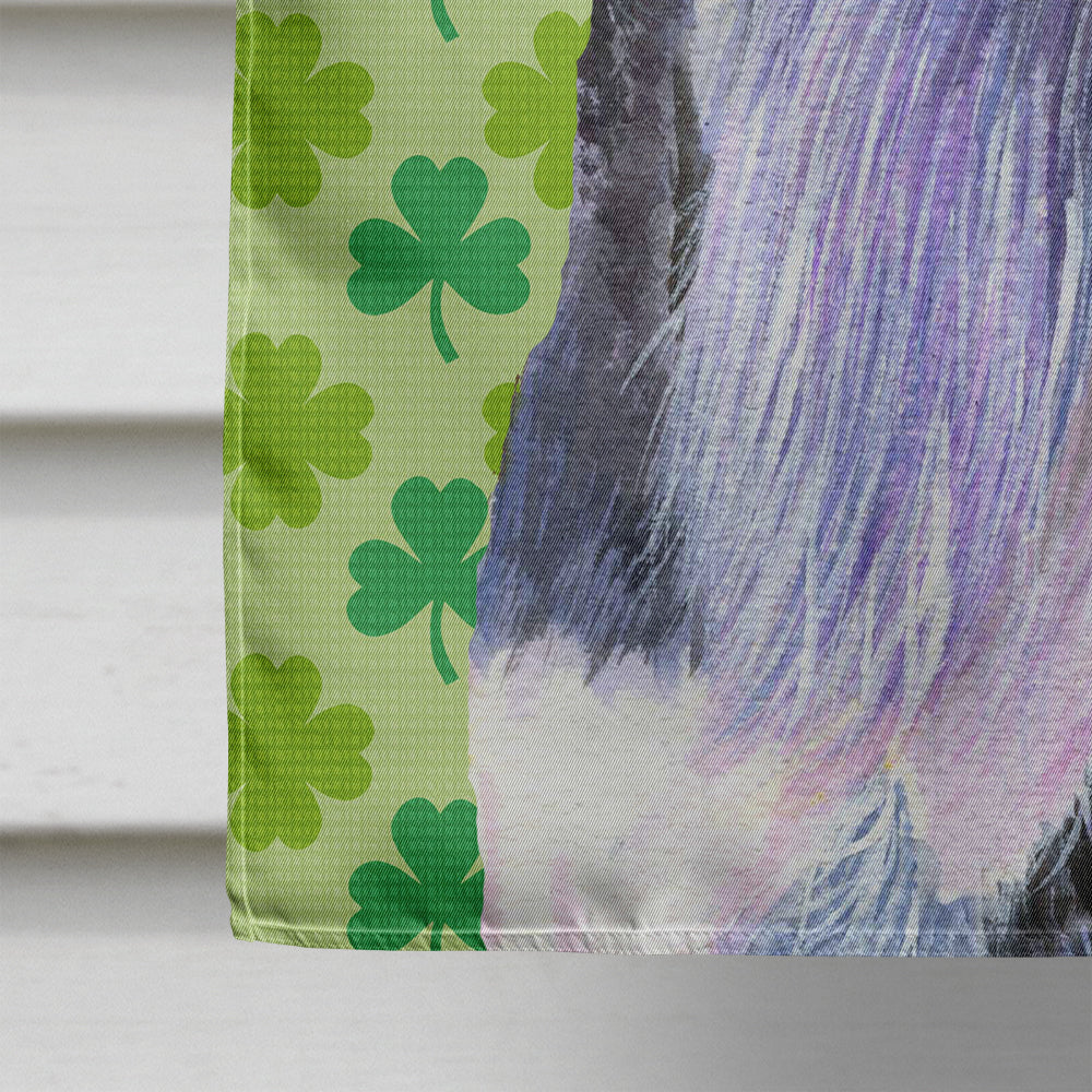 Schnauzer St. Patrick's Day Shamrock Portrait House Flag 28x40 Porch Sleeve Pole Decorative Outside Yard Banner Artwork Wall Hanging, Polyester