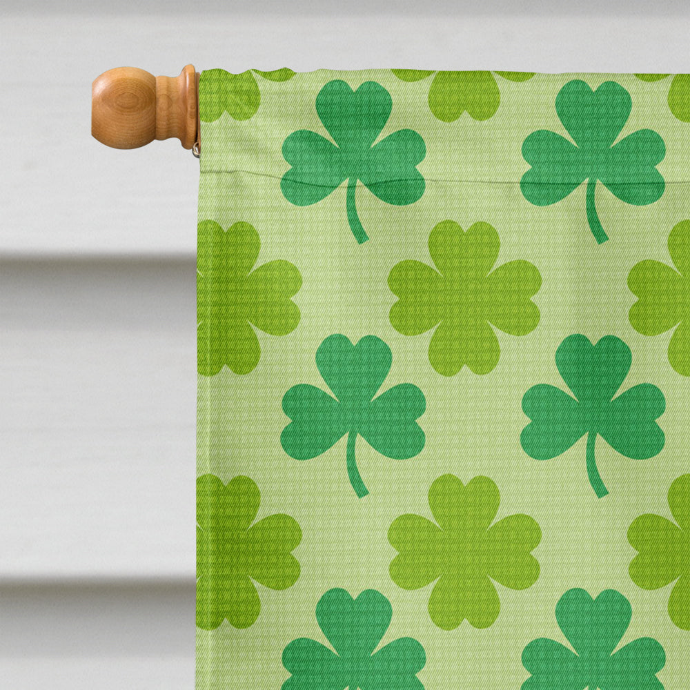 Fox Terrier St. Patrick's Day Shamrock Portrait House Flag 28x40 Porch Sleeve Pole Decorative Outside Yard Banner Artwork Wall Hanging, Polyester