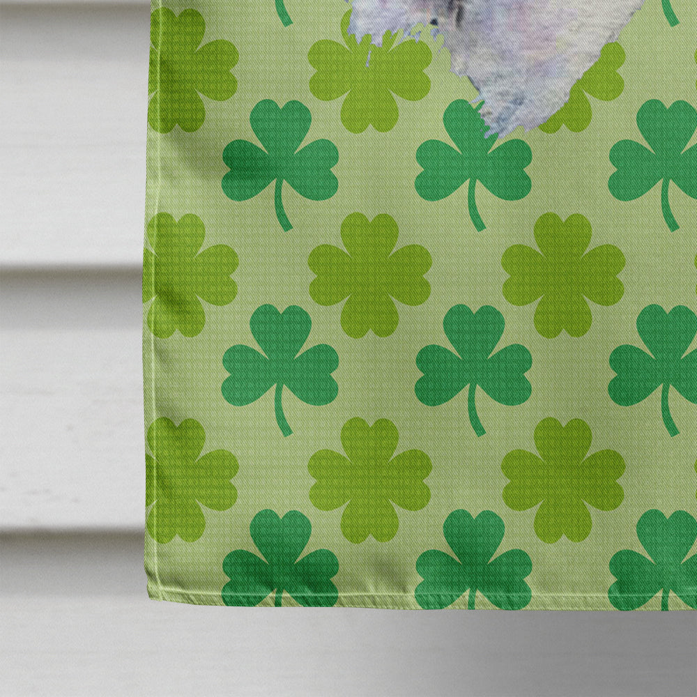 Fox Terrier St. Patrick's Day Shamrock Portrait House Flag 28x40 Porch Sleeve Pole Decorative Outside Yard Banner Artwork Wall Hanging, Polyester