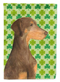 Doberman St. Patrick's Day Shamrock Portrait House Flag 28x40 Porch Sleeve Pole Decorative Outside Yard Banner Artwork Wall Hanging, Polyester