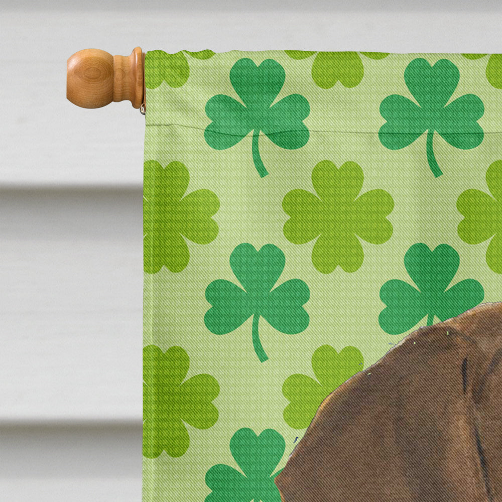 Doberman St. Patrick's Day Shamrock Portrait House Flag 28x40 Porch Sleeve Pole Decorative Outside Yard Banner Artwork Wall Hanging, Polyester