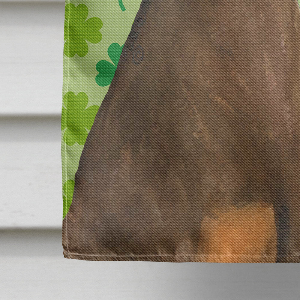 Doberman St. Patrick's Day Shamrock Portrait House Flag 28x40 Porch Sleeve Pole Decorative Outside Yard Banner Artwork Wall Hanging, Polyester
