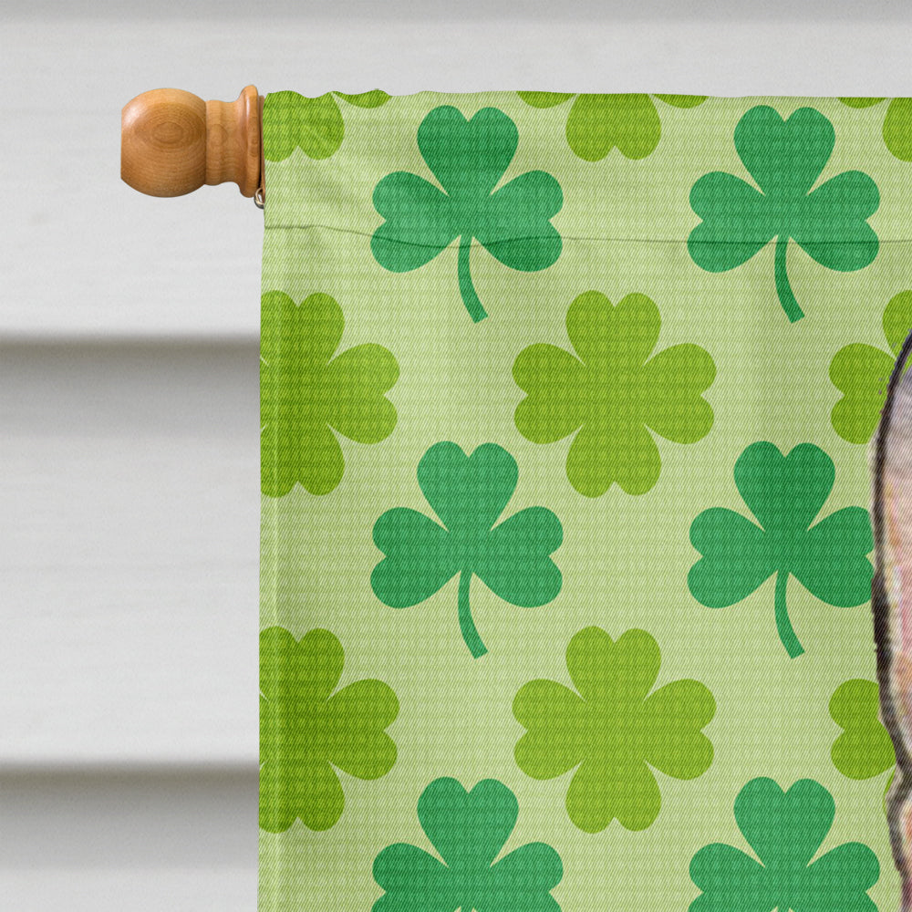 Rat Terrier St. Patrick's Day Shamrock Portrait House Flag 28x40 Porch Sleeve Pole Decorative Outside Yard Banner Artwork Wall Hanging, Polyester