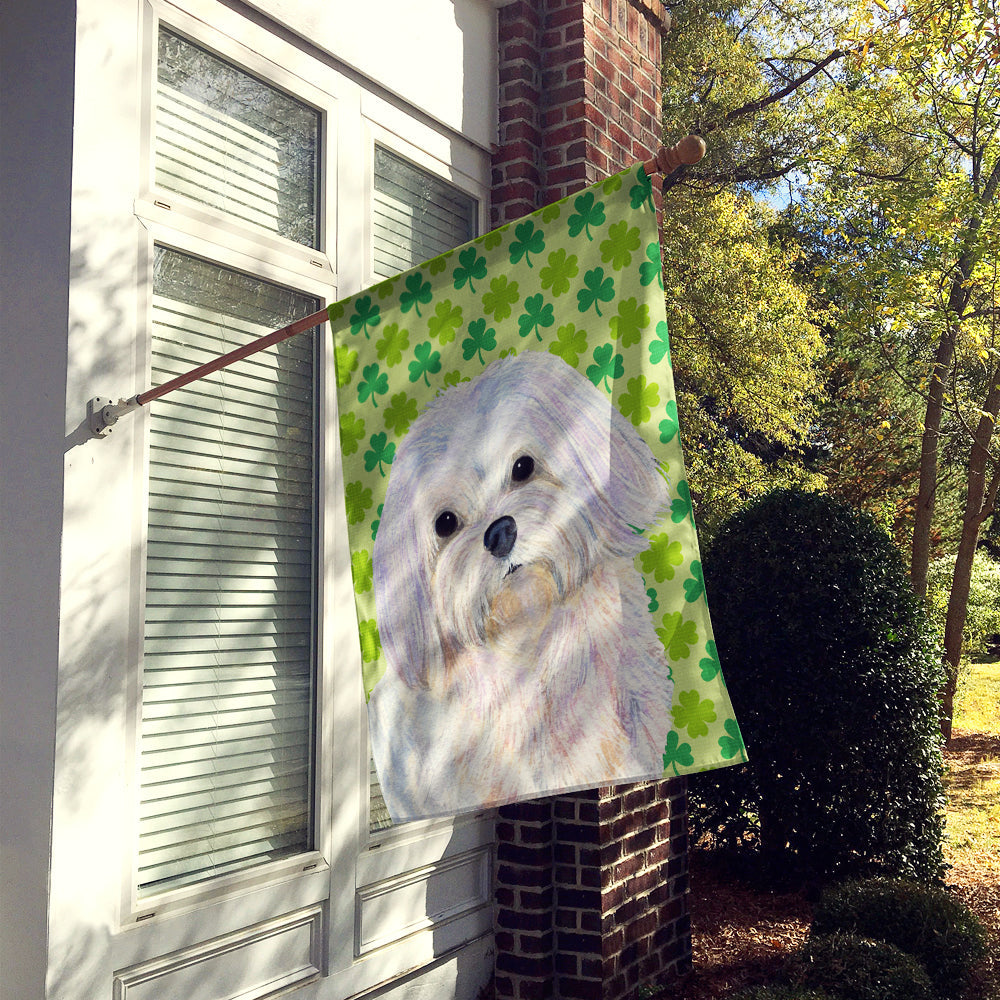 Maltese St. Patrick's Day Shamrock Portrait House Flag 28x40 Porch Sleeve Pole Decorative Outside Yard Banner Artwork Wall Hanging, Polyester
