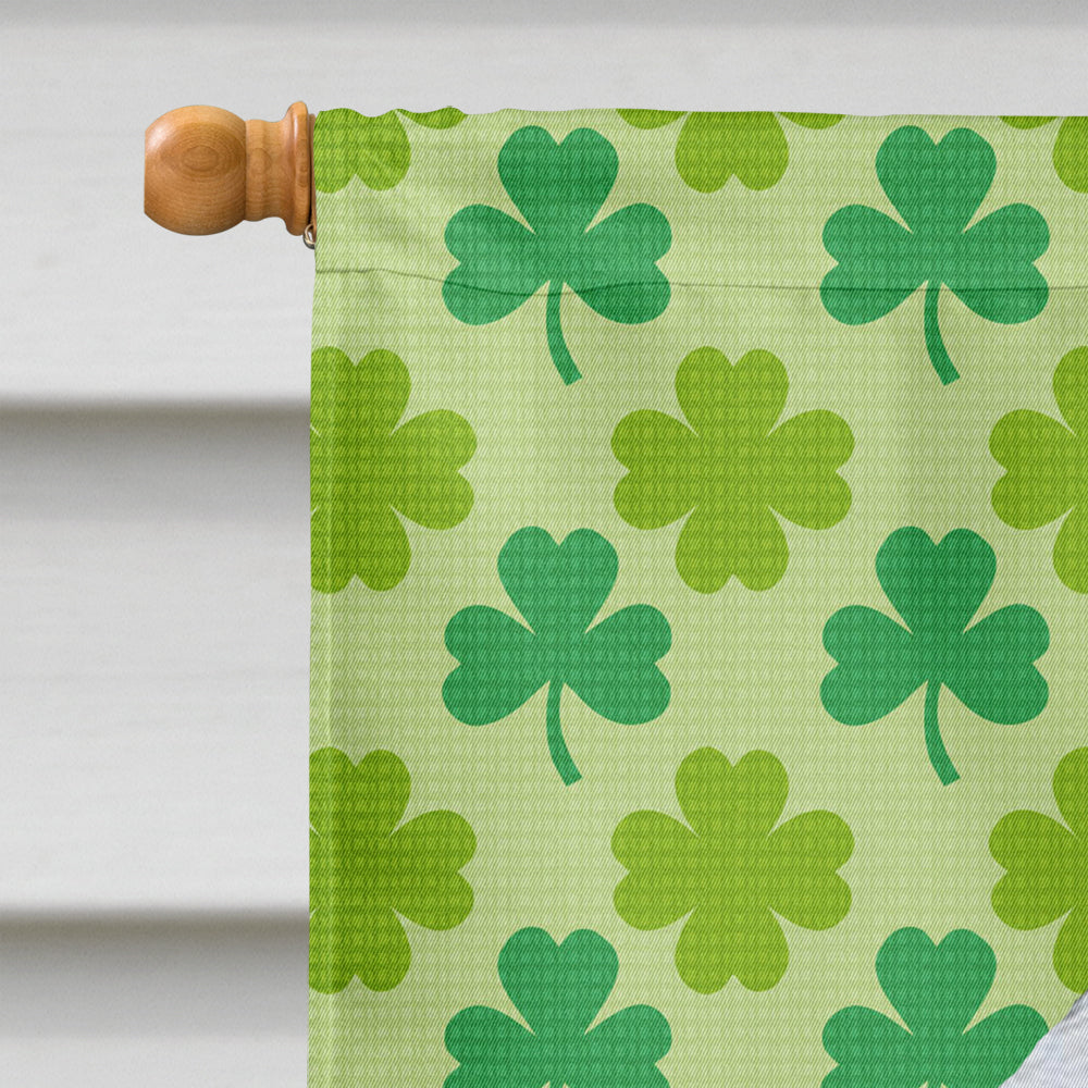 Bedlington Terrier St. Patrick's Day Shamrock Portrait House Flag 28x40 Porch Sleeve Pole Decorative Outside Yard Banner Artwork Wall Hanging, Polyester