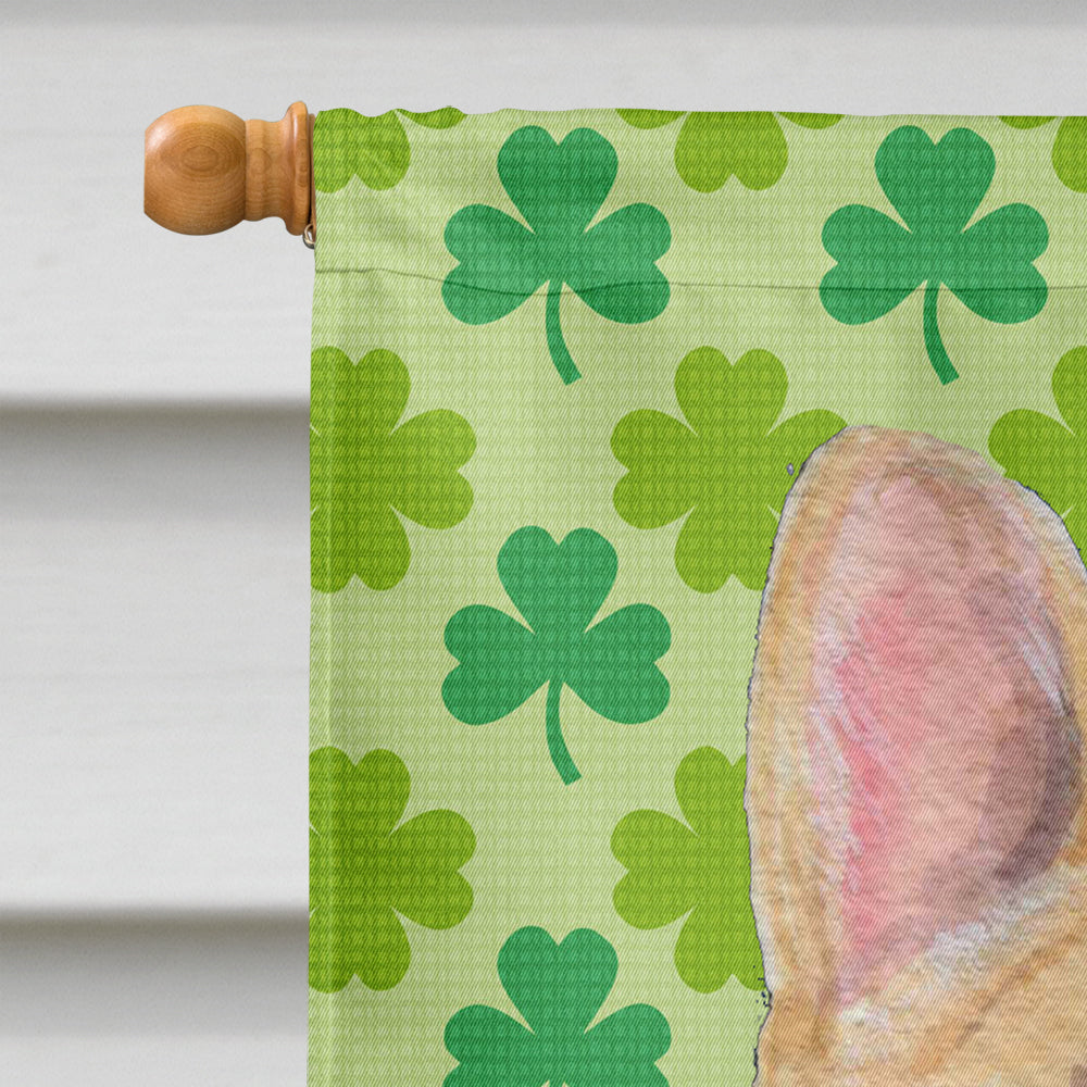 French Bulldog St. Patrick's Day Shamrock Portrait House Flag 28x40 Porch Sleeve Pole Decorative Outside Yard Banner Artwork Wall Hanging, Polyester