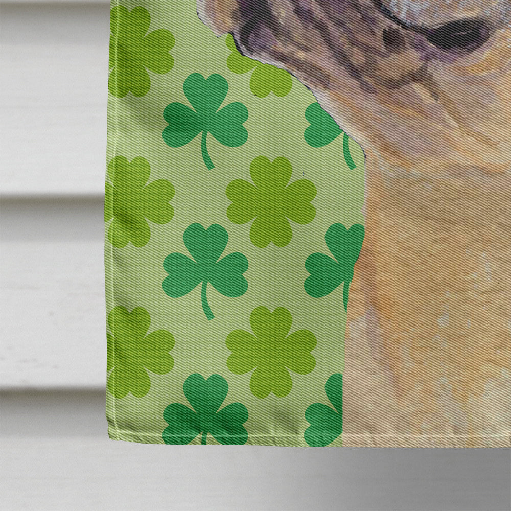 French Bulldog St. Patrick's Day Shamrock Portrait House Flag 28x40 Porch Sleeve Pole Decorative Outside Yard Banner Artwork Wall Hanging, Polyester