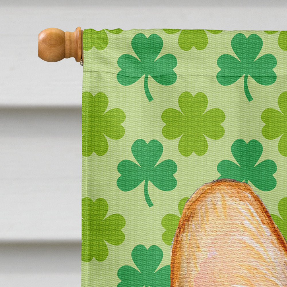 Corgi St. Patrick's Day Shamrock Portrait House Flag 28x40 Porch Sleeve Pole Decorative Outside Yard Banner Artwork Wall Hanging, Polyester