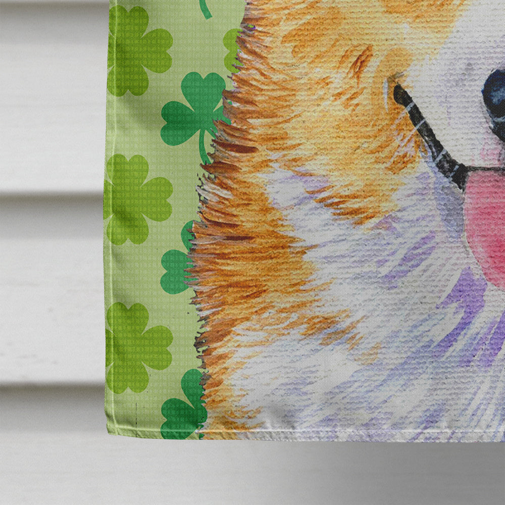 Corgi St. Patrick's Day Shamrock Portrait House Flag 28x40 Porch Sleeve Pole Decorative Outside Yard Banner Artwork Wall Hanging, Polyester