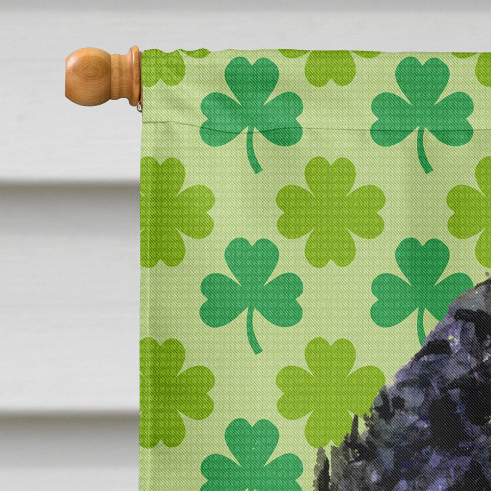 Portuguese Water Dog St. Patrick's Day Shamrock House Flag 28x40 Porch Sleeve Pole Decorative Outside Yard Banner Artwork Wall Hanging, Polyester