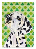 Dalmatian St. Patrick's Day Shamrock Portrait House Flag 28x40 Porch Sleeve Pole Decorative Outside Yard Banner Artwork Wall Hanging, Polyester
