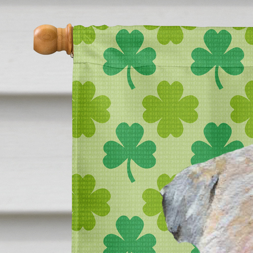 Wheaten Terrier Soft Coated St. Patrick's Day Shamrock House Flag 28x40 Porch Sleeve Pole Decorative Outside Yard Banner Artwork Wall Hanging, Polyester