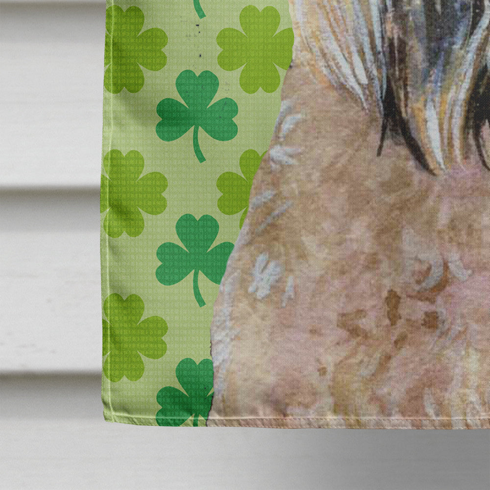 Wheaten Terrier Soft Coated St. Patrick's Day Shamrock House Flag 28x40 Porch Sleeve Pole Decorative Outside Yard Banner Artwork Wall Hanging, Polyester