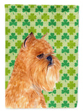 Brussels Griffon St. Patrick's Day Shamrock Portrait House Flag 28x40 Porch Sleeve Pole Decorative Outside Yard Banner Artwork Wall Hanging, Polyester