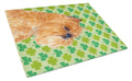 Brussels Griffon St. Patrick's Day Shamrock Portrait Cutting Board Tempered Glass Kitchen Cutting Surface, Heat Resistant Chopping, Non-Slip Feet, Food Prep & Serving