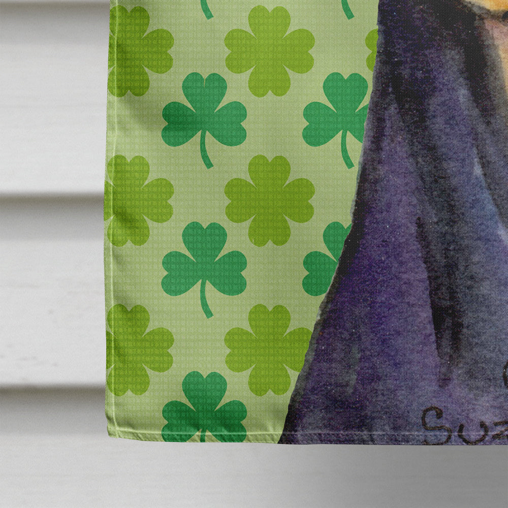 Doberman St. Patrick's Day Shamrock Portrait House Flag 28x40 Porch Sleeve Pole Decorative Outside Yard Banner Artwork Wall Hanging, Polyester