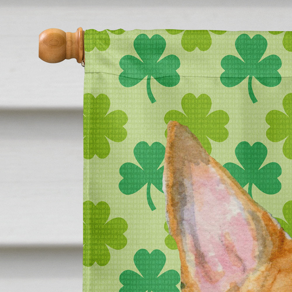 Bull Terrier St. Patrick's Day Shamrock Portrait House Flag 28x40 Porch Sleeve Pole Decorative Outside Yard Banner Artwork Wall Hanging, Polyester
