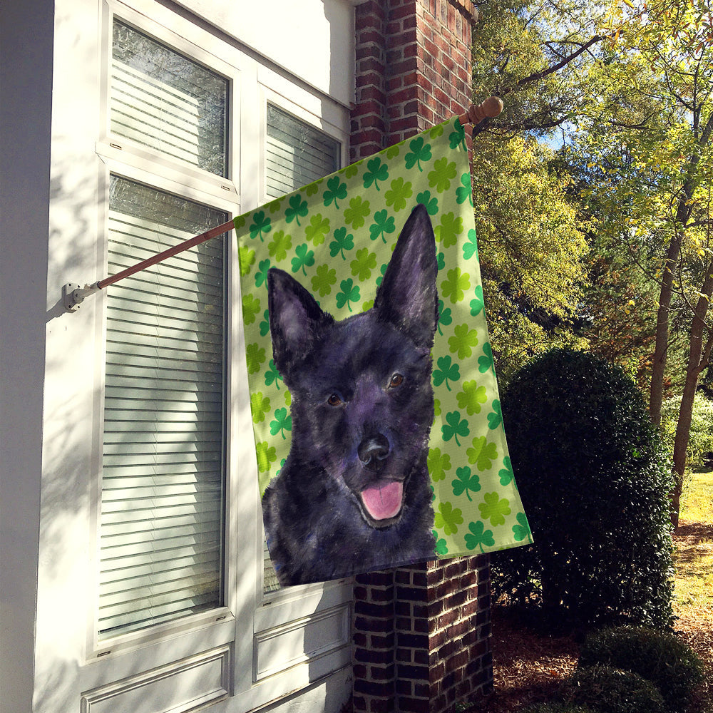 Australian Kelpie St. Patrick's Day Shamrock Portrait House Flag 28x40 Porch Sleeve Pole Decorative Outside Yard Banner Artwork Wall Hanging, Polyester